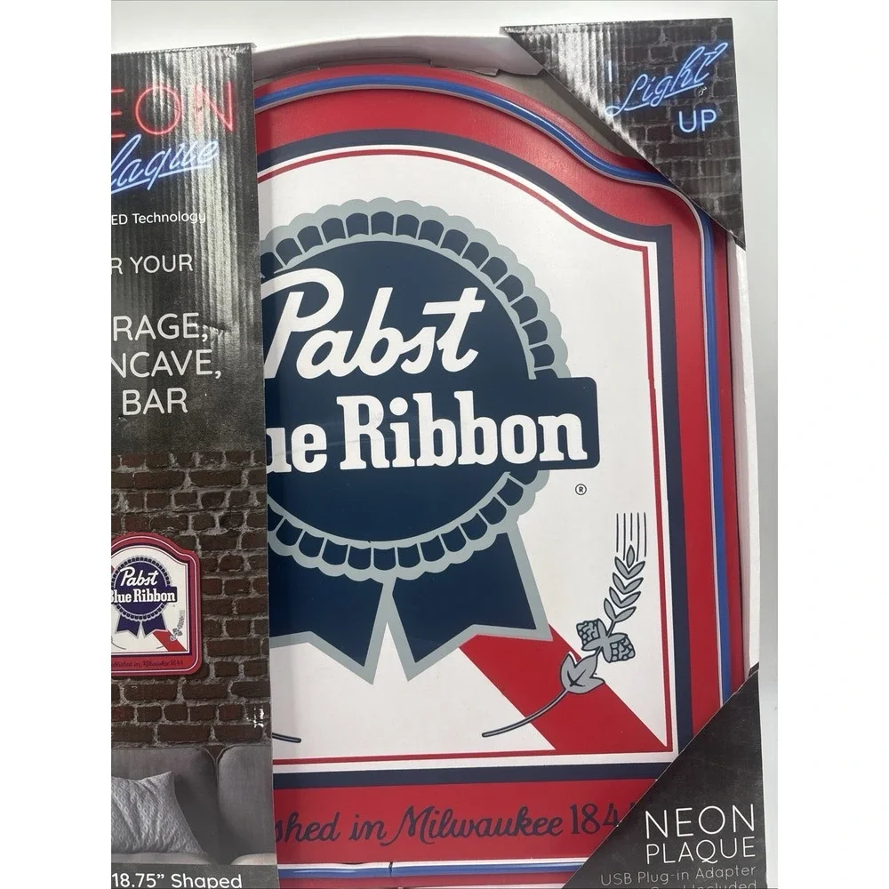 New Pabst Blue Ribbon Neon Light Sign 16x18.75